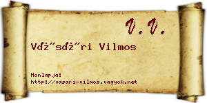 Vásári Vilmos névjegykártya